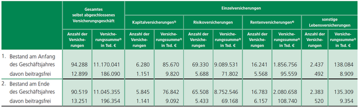 Struktur Versicherungsbestand