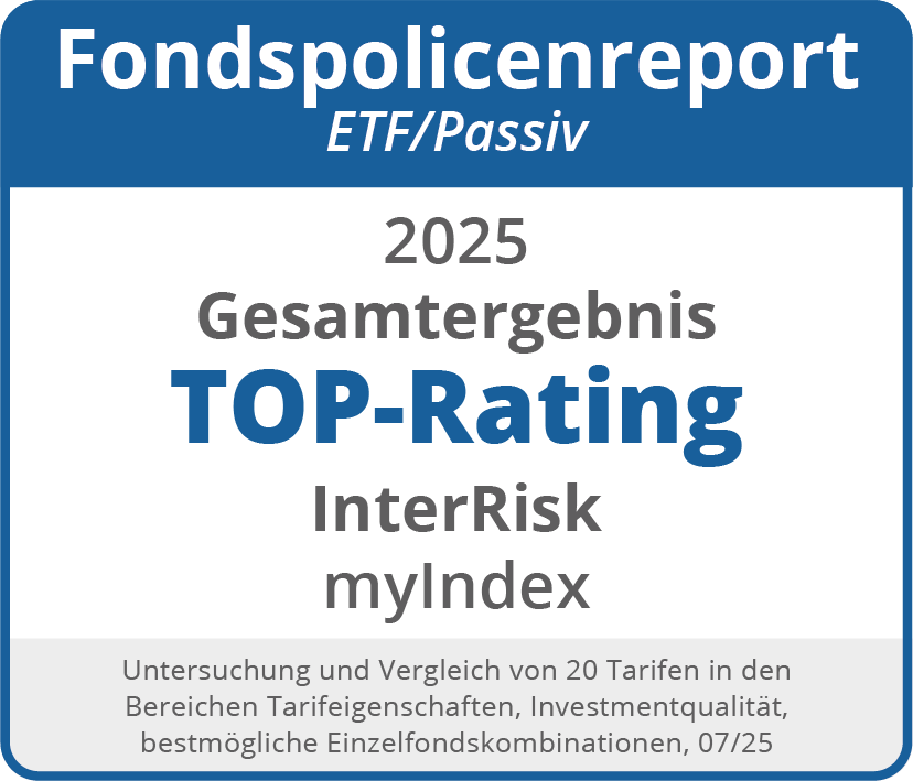 Qualitätssiegel myIndex: Fondspolicenreport 2025 - TOP-Rating