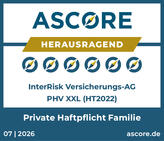 Qualitätssiegel Privathaftpflichtversicherung Familie: ASCORE - herausragend