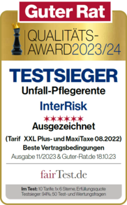 Qualitätssiegel Unfall-Pflegerente: Guter Rat - Testsieger (6 Sterne)