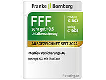 Qualitätssiegel Unfallversicherung: Franke und Bornberg - sehr gut (0,6)